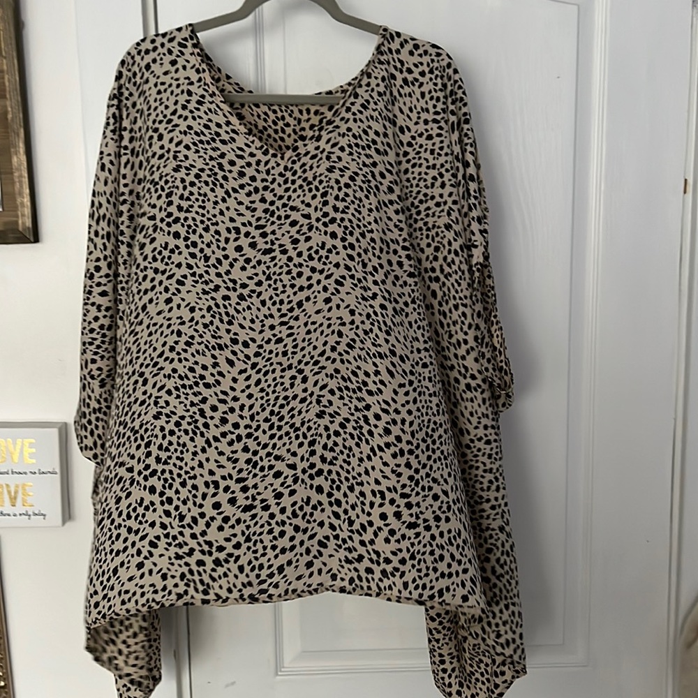 Taupe poncho - open sleeves - cute picture doesn’t do it justice.